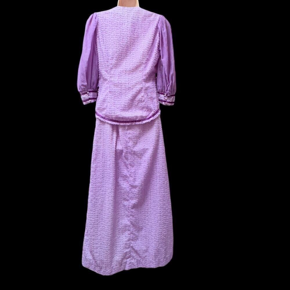 Sue Wong Young Innocent by Arpeja VINTAGE 2 Piece Edwardian Dress Purple Size XS - Picture 13 of 16